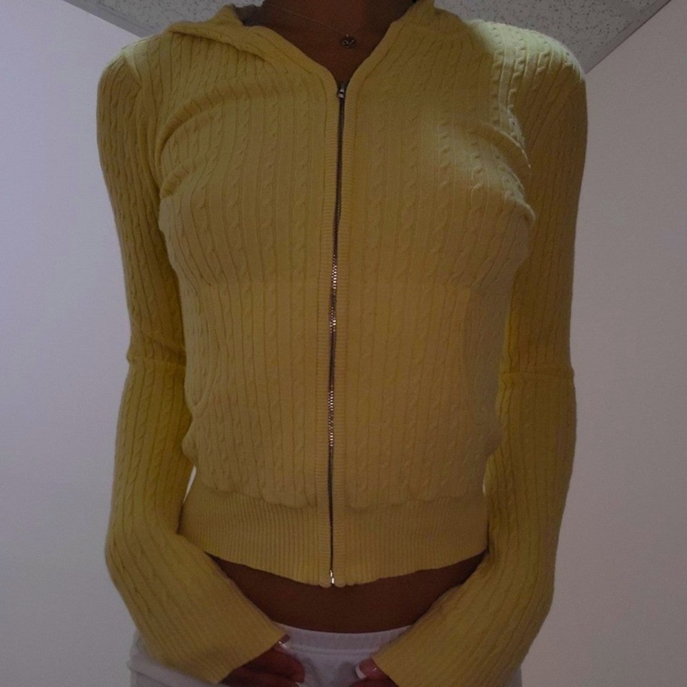 Knit zip up y2k jacket hoodie